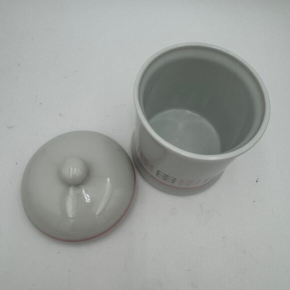 Vintage Avon Apothecary Jar with Lid 1986 Pink and Gray 6" Tall - Picture 4 of 7